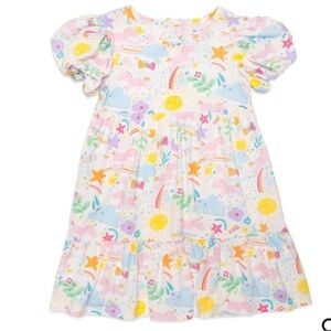 Magnetic Me short sleeve rainbow unicorn modal dress